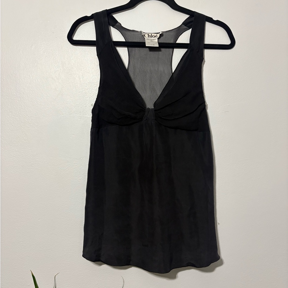 Chloe Black Sheer Women's Top